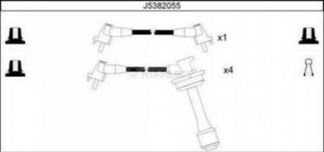 J5382055 NIPPARTS Комплект кабелів високовольтних