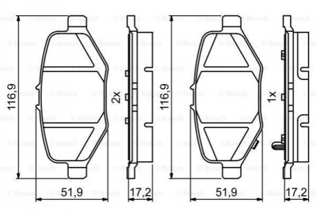 0986495397 BOSCH Колодки тормозные дискові
