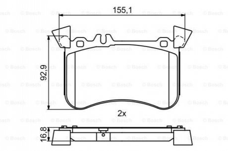 0986495398 BOSCH Колодки гальмівні дискові