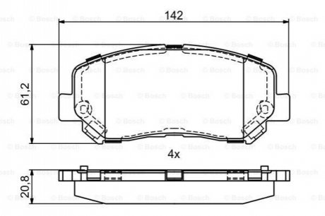 0986495405 BOSCH Колодки гальмівні дискові