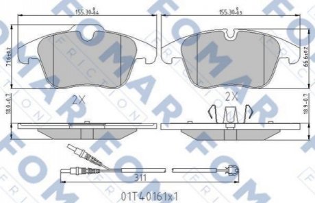 FO 338481 FOMAR Колодки гальмівні дискові