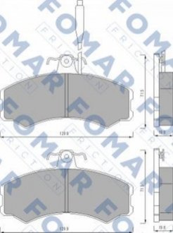 FO 453081 FOMAR Колодки гальмівні дискові