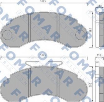 FO 458581 FOMAR Колодки гальмівні дискові