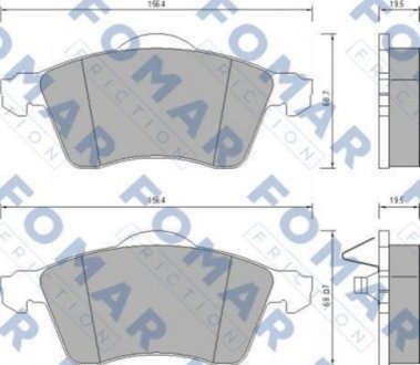 FO 647781 FOMAR Колодки гальмівні дискові