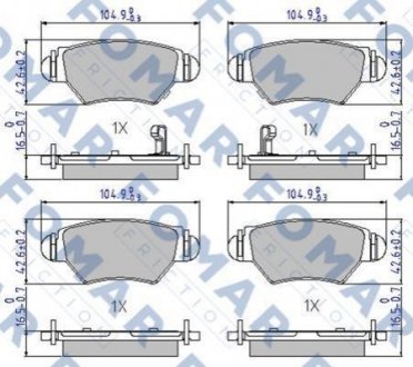 FO 668181 FOMAR Колодки гальмівні дискові