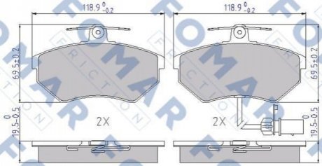 FO 689281 FOMAR Колодки гальмівні дискові