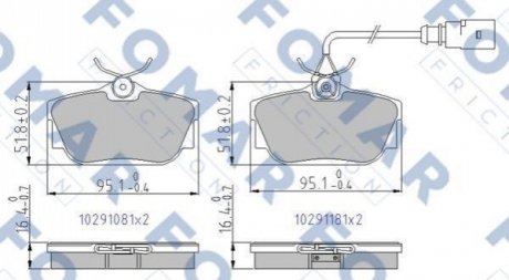 FO 691181 FOMAR Колодки гальмівні дискові