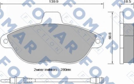 FO 742581 FOMAR Колодки гальмівні дискові