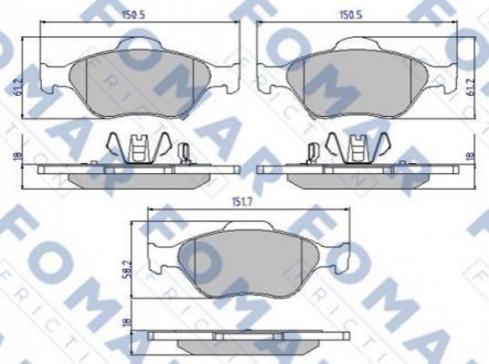 FO 800281 FOMAR Колодки гальмівні дискові