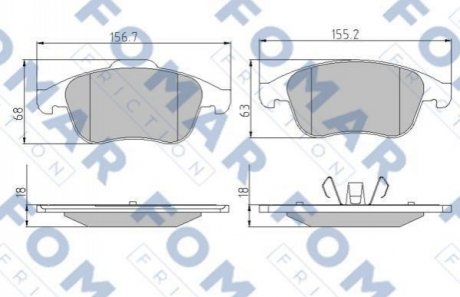 FO 886381 FOMAR Колодки гальмівні дискові