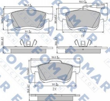 FO 894881 FOMAR Колодки гальмівні дискові