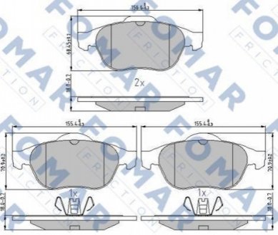 FO 897081 FOMAR Колодки гальмівні дискові