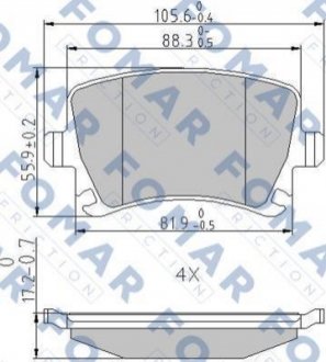 FO 912381 FOMAR Колодки гальмівні дискові