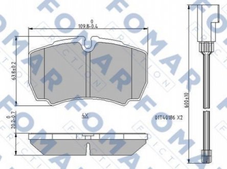 FO 912581 FOMAR Колодки гальмівні дискові