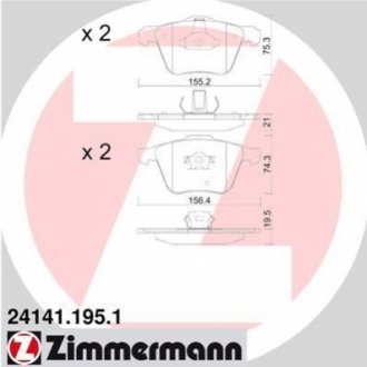 24141.195.1 ZIMMERMANN Колодки гальмівні дискові