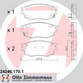 24246.170.1 ZIMMERMANN Колодки гальмівні дискові