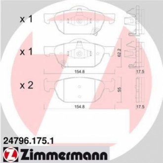 24796.175.1 ZIMMERMANN Колодки гальмівні дискові