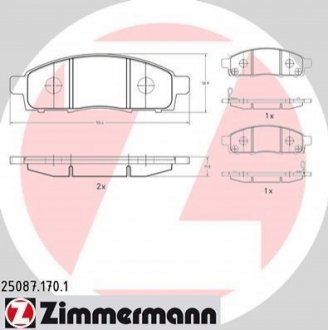 25087.170.1 ZIMMERMANN Колодки гальмівні дискові