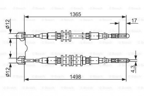 1 987 477 130 BOSCH Трос ручного гальма