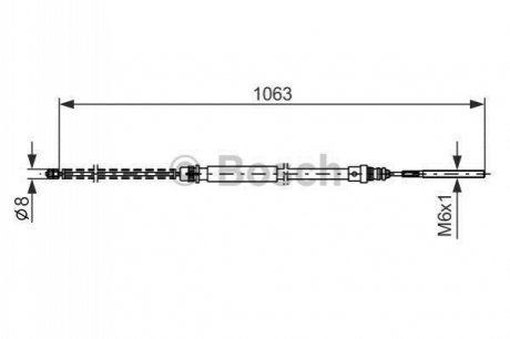 1 987 477 568 BOSCH Трос ручного гальма