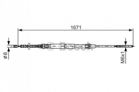 1 987 477 626 BOSCH Трос ручного гальма