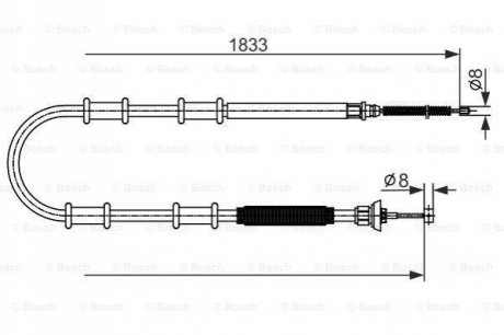 1 987 482 593 BOSCH Трос ручного тормоза