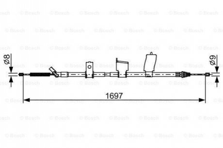 1 987 482 627 BOSCH Трос ручного гальма