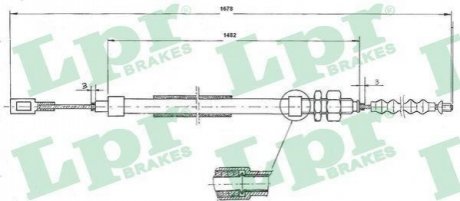 C0095B LPR Трос ручного гальма