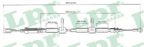 C0985B LPR Трос ручного гальма