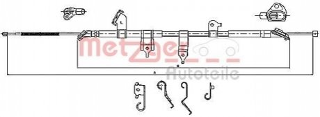 17.1566 METZGER Трос ручного гальма
