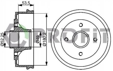 5020-0075 PROFIT Барабан гальмівний