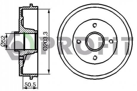 5020-0076 PROFIT Барабан гальмівний