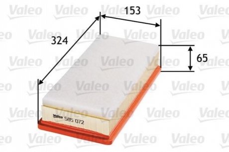 585072 Valeo Фильтр повітряний