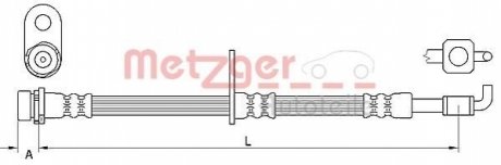 4111332 METZGER Шланг гальмівний