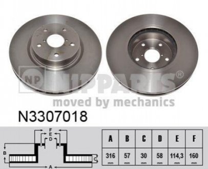 N3307018 NIPPARTS Диск гальмівний