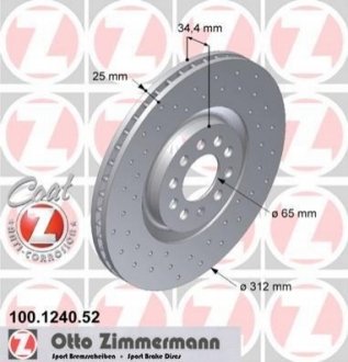 100.1240.52 ZIMMERMANN Диск гальмівний