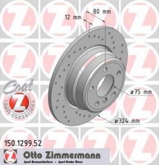 150.1299.52 ZIMMERMANN Диск гальмівний