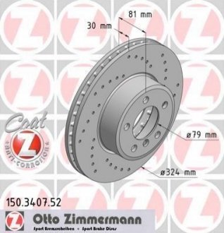 150.3407.52 ZIMMERMANN Диск гальмівний