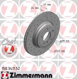 150.3411.52 ZIMMERMANN Диск гальмівний