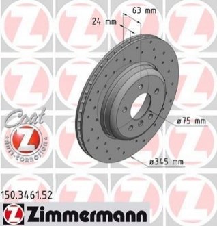 150.3461.52 ZIMMERMANN Диск гальмівний