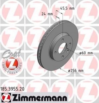 185.3955.20 ZIMMERMANN Диск гальмівний