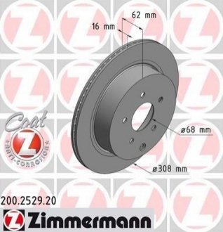 200.2529.20 ZIMMERMANN Диск гальмівний