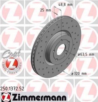 250.1372.52 ZIMMERMANN Диск гальмівний