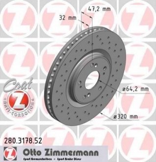 280.3178.52 ZIMMERMANN Диск гальмівний