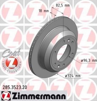 285.3523.20 ZIMMERMANN Диск гальмівний