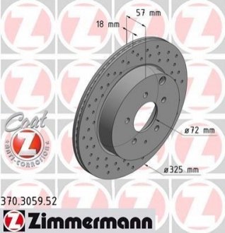 370.3059.52 ZIMMERMANN Диск гальмівний