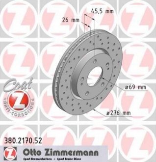 380.2170.52 ZIMMERMANN Диск гальмівний