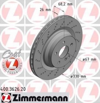 400.3626.20 ZIMMERMANN Диск гальмівний