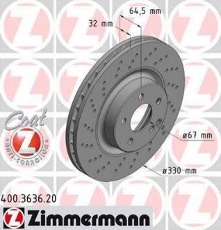 400.3636.20 ZIMMERMANN Диск гальмівний