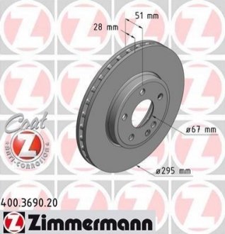 400.3690.20 ZIMMERMANN Диск гальмівний